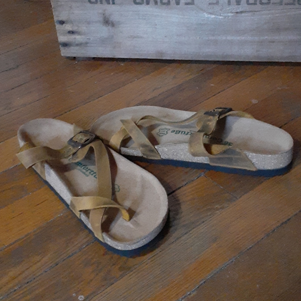 Comfortfusse Tan Crisscross Sandal Size 38/7